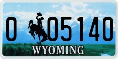 WY license plate 005140
