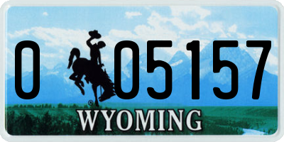 WY license plate 005157
