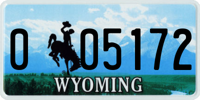 WY license plate 005172