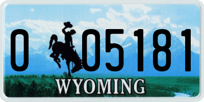 WY license plate 005181