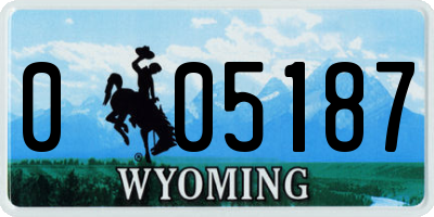 WY license plate 005187