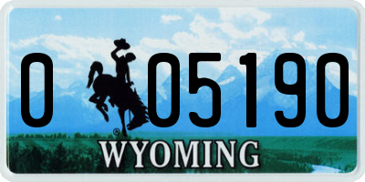 WY license plate 005190