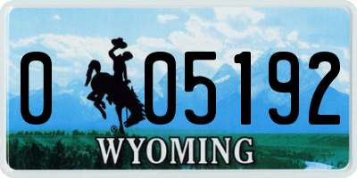 WY license plate 005192