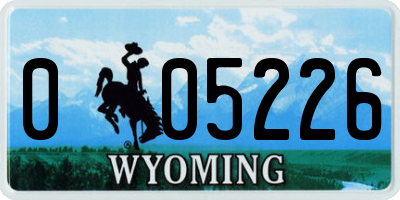 WY license plate 005226