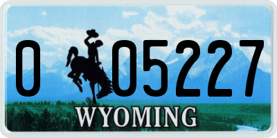 WY license plate 005227