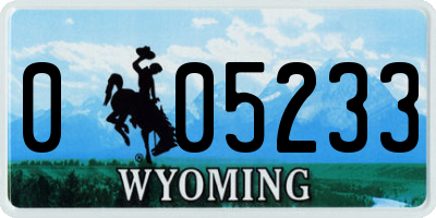 WY license plate 005233