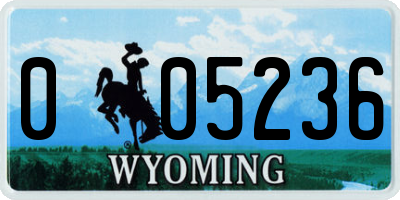 WY license plate 005236