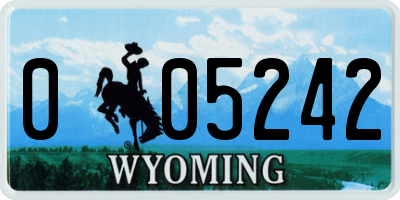 WY license plate 005242