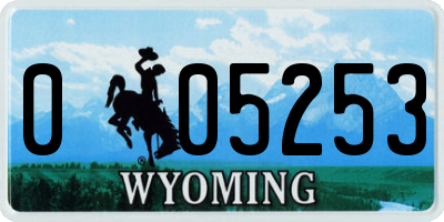 WY license plate 005253
