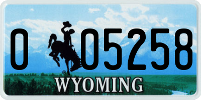 WY license plate 005258