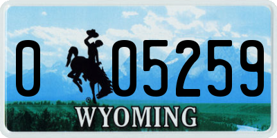WY license plate 005259