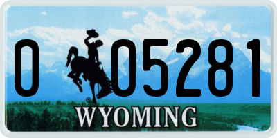 WY license plate 005281