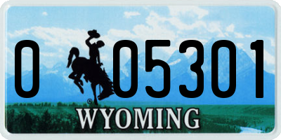 WY license plate 005301
