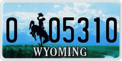 WY license plate 005310