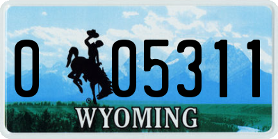 WY license plate 005311