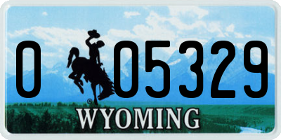 WY license plate 005329