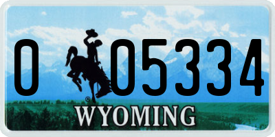 WY license plate 005334