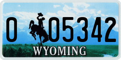 WY license plate 005342
