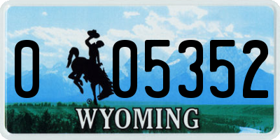 WY license plate 005352