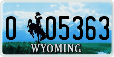 WY license plate 005363
