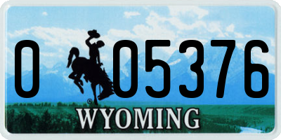 WY license plate 005376