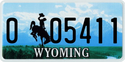 WY license plate 005411