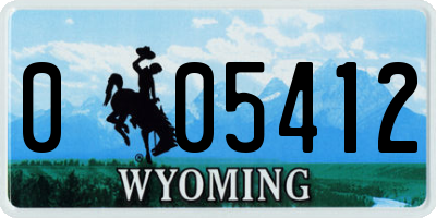 WY license plate 005412