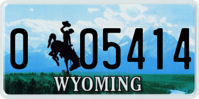 WY license plate 005414