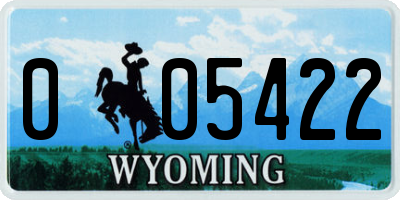 WY license plate 005422