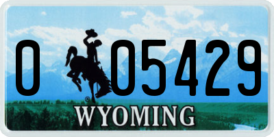 WY license plate 005429