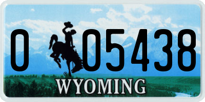 WY license plate 005438