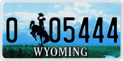 WY license plate 005444