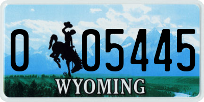 WY license plate 005445