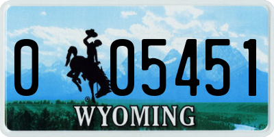 WY license plate 005451