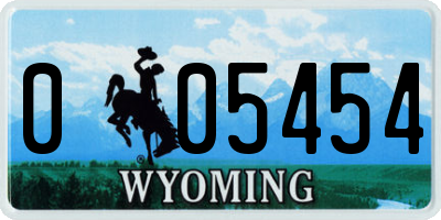 WY license plate 005454