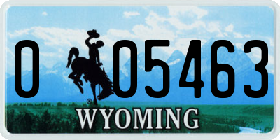 WY license plate 005463