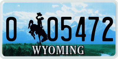 WY license plate 005472