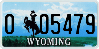 WY license plate 005479