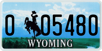 WY license plate 005480