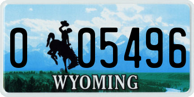 WY license plate 005496