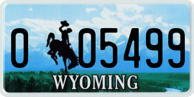 WY license plate 005499