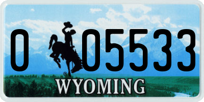 WY license plate 005533