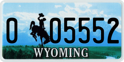 WY license plate 005552