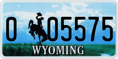 WY license plate 005575