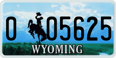 WY license plate 005625