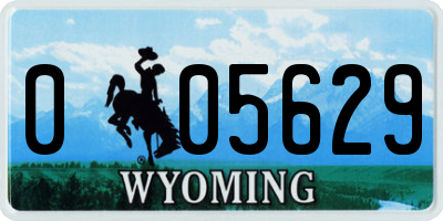 WY license plate 005629