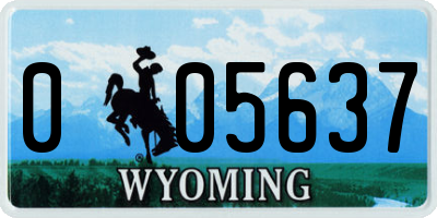 WY license plate 005637