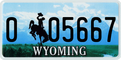 WY license plate 005667