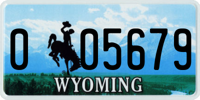 WY license plate 005679