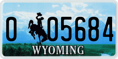 WY license plate 005684